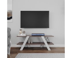 TV-Meubel - Bruin/Wit - Hout - B120 cm X H45 cm X D 31,1 cm