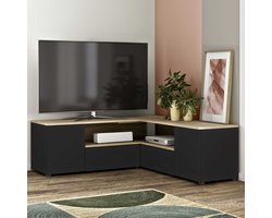 Tv-meubel Cleo 130cm in zwart en eik