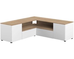 Tv-meubel Cleo 130cm - wit/eik