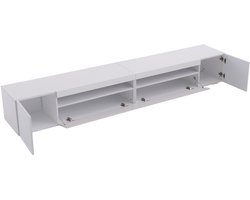 TV-meubel COVREO 240 x 38,5 x 35,5 cm – wit MDF, met variabele LED-verlichting