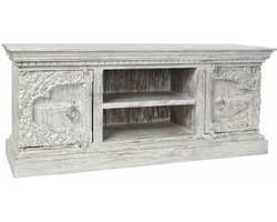 Tv-meubel DKD Home Decor 8424001858347 Metaal Wit Mangohout 160 x 40 x 65 cm