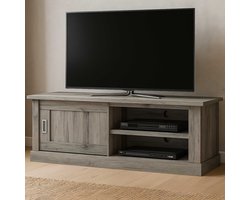 Tv-meubel Eddy 132cm - grijs - Emob - TV-meubel - Grijs - MDF; Spaanplaat