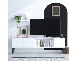 Tv-meubel Emerald | 100% Melamine Gecoat | Wit - Asir Group - Woonkamerkasten - Wit - Melamine - Woonkamerkasten -