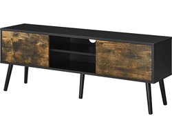 TV meubel Eskilstuna 120x29,5x46,5 zwart houtkleurig donker