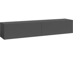 TV meubel Evaton zwevend 160x32x30 cm donkergrijs mat [en.casa]
