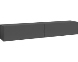 TV meubel Evaton zwevend 180x32x30 cm donkergrijs mat [en.casa]