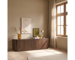 TV-meubel Foster - Massief Mangohout Donkerbruin - Modern & Greeploos