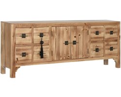 Tv-meubel Home ESPRIT Zwart Natuurlijk Spar Hout MDF 130 x 24 x 51 cm