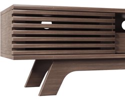 TV Meubel Houtkleur 150 cm – Medahomestore Luxe TV Kast met Lade, 2 Deuren & Open Vakken – TV Meubel met Kabeldoorvoer – Modern TV Meubel voor Woonkamer – Retro Houten TV Dressoir 150x35x44 cm