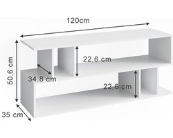 TV-meubel Industrialhome "Karel Pro", modern lowboard wit/geel, 120 cm, ruime opbergruimte, lichtgewicht en stijlvol design voor woonkamer, geschikt voor multimedia en televisies