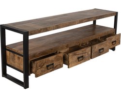 TV meubel industrieel mangohout Ilse 180cm tv kast duurzaam mango massief hout tv-meubel
