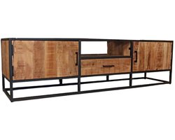 TV meubel industrieel mangohout Iris 180cm tv kast duurzaam mango massief hout tv-meubel