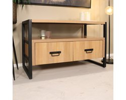 TV meubel industrieel melamine Harper 100cm tv kast duurzaam mango massief hout tv-meubel