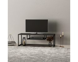 TV meubel Isokyrö metaal 120x40x40 cm zwart mat [en.casa]
