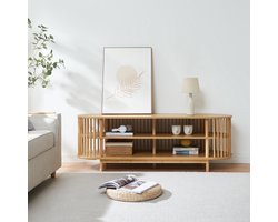 Tv-meubel Jarvenpaa met 4 open vakken 150x48x50 cm naturel [en.casa]