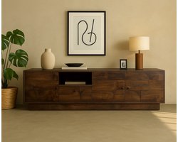 Tv meubel Kaapstad mangohout 190 cm - Walnoot