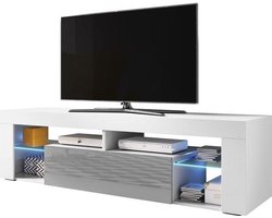 TV meubel kast Hugo - media meubel - met verlichting - wit grijs
