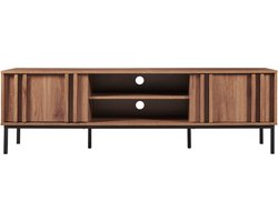 Tv meubel Kilmandar 160x40x49 cm walnootkleurig en zwart [en.casa]