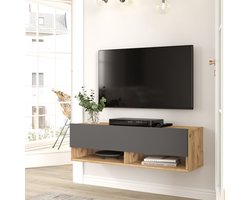 Tv-meubel Laitila 2 opbergvakken 100x31,5x29,5cm houtkleurig en antraciet