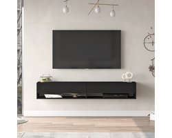Tv-meubel Laitila 2 opbergvakken 180x31,5x29,5cm zwart