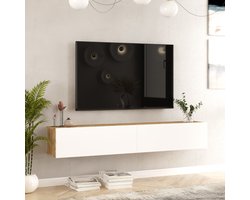 Tv-meubel Lapinlahti 180x31,5x29,5cm houtkleurig en wit