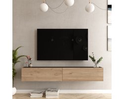 Tv-meubel Lapinlahti 180x31,5x29,5cm zwart en eiken