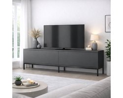 TV Meubel Lord Antraciet Zwart Melamine 180x47x30 cm