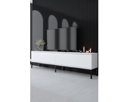 TV Meubel Lord Zwart Wit Melamine 180x47x30 cm