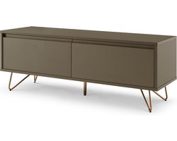 TV-meubel Lucy Grijs - MDF - Breedte 120 cm - Hoogte 45 cm - Diepte 40 cm - Met lades - Met planken - Zonder deuren