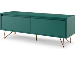 TV-meubel Lucy Groen - MDF - Breedte 120 cm - Hoogte 45 cm - Diepte 40 cm - Met lades - Met planken - Zonder deuren