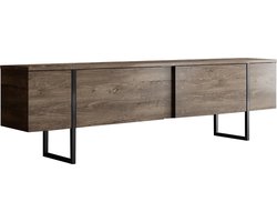 TV Meubel Luxe Walnoot Zwart Melamine 180x50x30 cm