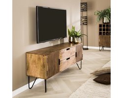 Tv Meubel Mangohout - Naturel - 2 Deuren - 2 Lades - Kast Tweak - Giga Meubel