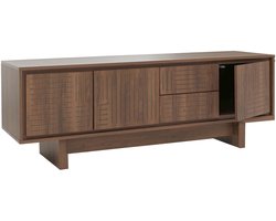 TV-meubel MCW-O34, tv-kast, tv-tafel, lowboard, ladekast, lades en legplanken, melamine 51,5 x 150 x 39,5 cm ~ bruin