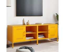 Tv-meubel - Media kast - Opslagruimte creëren - Robuuste stalen constructie - 68 x 39 x 505 cm - Mosterdgeel
