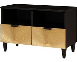 Tv-meubel - Mediameubel Kast - Media Opslag - Plat Design - 70x33x46 cm - Zwart Goud