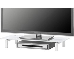 TV Meubel - Mediameubel TV-standaard - Media-opslag - ESG Veiligheidsglas - 82 x 12.5 x 35 cm - Wit