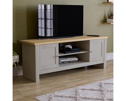 TV Meubel met 2 Deuren en Opbergruimte - Entertainmentkast Woonkamer Grijs