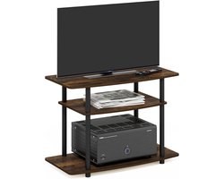 TV Meubel met 3 Planken - Eenvoudige Montage Zonder Gereedschap - Hout