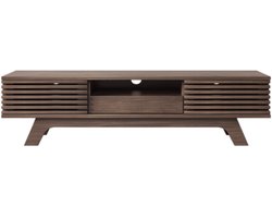 TV-meubel met één lade en twee deuren, TV-meubel, TV-paneel, TV-dressoir, TV-kast. Uniek design, vintage houtkleur.