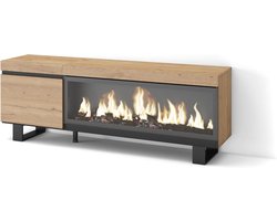 TV-Meubel met Elektrische Haard | Industrieel & Modern Design voor Woonkamer