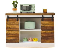 Tv-meubel met opbergruimte - landelijke stijl - 1 stuk - MDF en walnoot