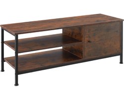 TV-meubel met open vakken in industrieel design - compact en functioneel - 110 x 40 x 45,5 cm