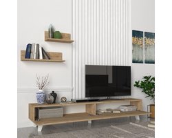 TV-meubel met plankenset Saarijärvi eiken