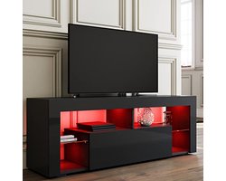 TV-meubel met RGB LED-verlichting - Zwart - 140 x 35 x 50,5 cm