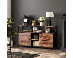 TV-meubel met RGB LED's - 137 cm - voor Grote TV's - Industrieel Farmhouse