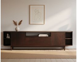 Tv meubel Milla mangohout 210x44x55cm - Bruin - Japandi