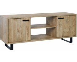 TV-meubel Namibia Eiken - Breedte 170 cm - Hoogte 68 cm - Diepte 50 cm - Met planken - Met openslaande deuren