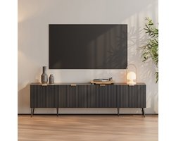Tv-meubel Nand 180x35x51 cm zwart [en.casa]