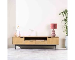 Tv-Meubel Naturel 2-Deurs - Mangohout - 170x170x47cm - Tv-meubel Madford - Giga Meubel