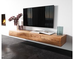TV-meubel New Live-Edge acacia natuur 175 cm 4 deurs zwevend Lowboard